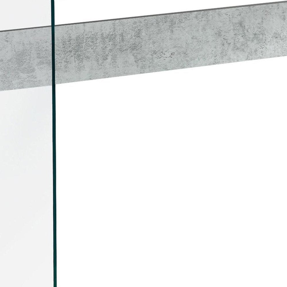 44" White and Clear Solid Console Table HomeRoots