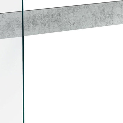 44" White and Clear Solid Console Table HomeRoots