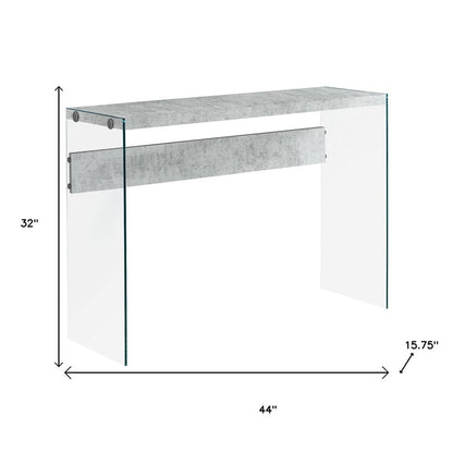 44" White and Clear Solid Console Table HomeRoots