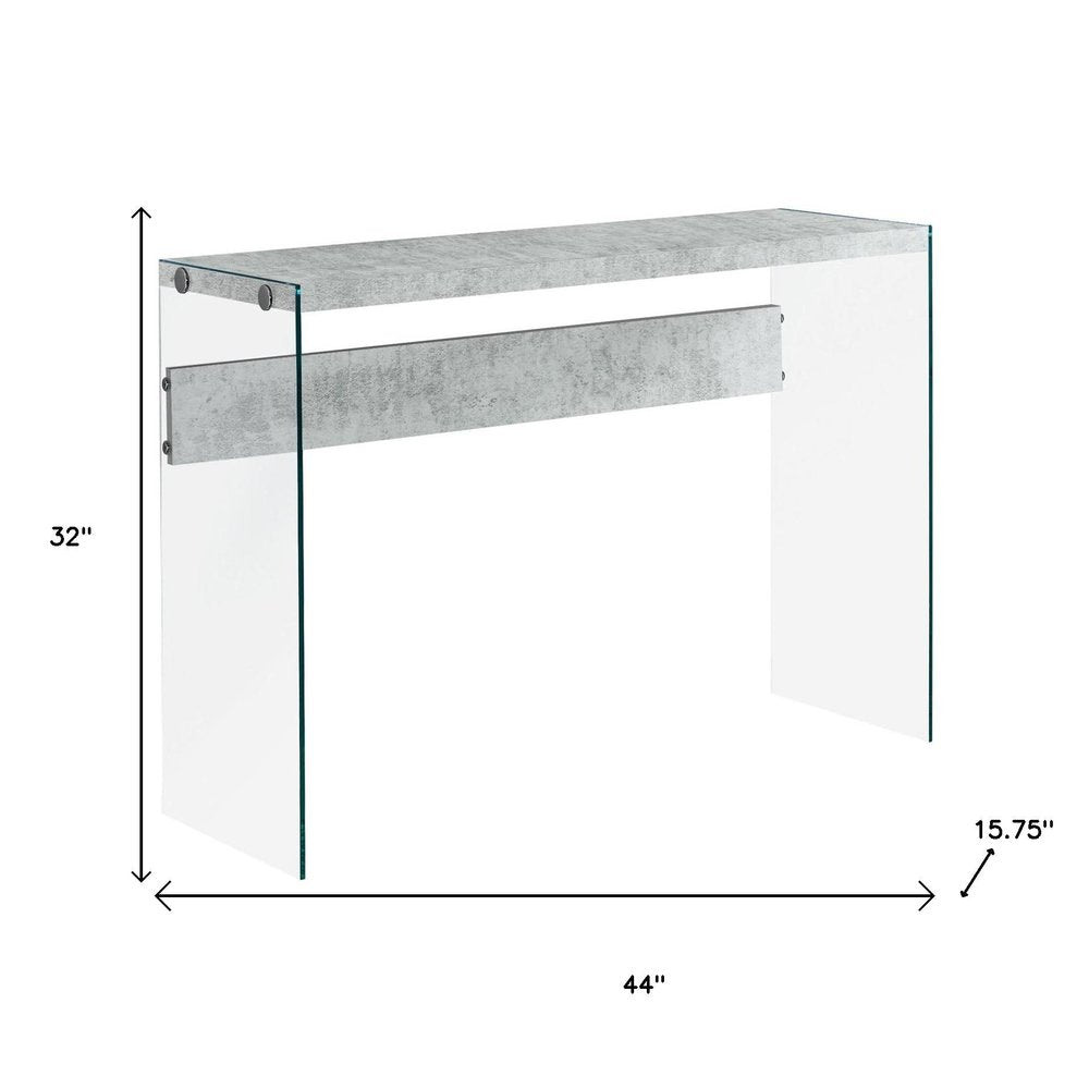 44" White and Clear Solid Console Table HomeRoots