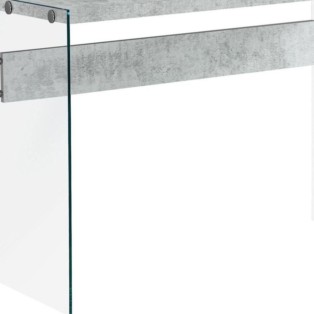 44" White and Clear Solid Console Table HomeRoots