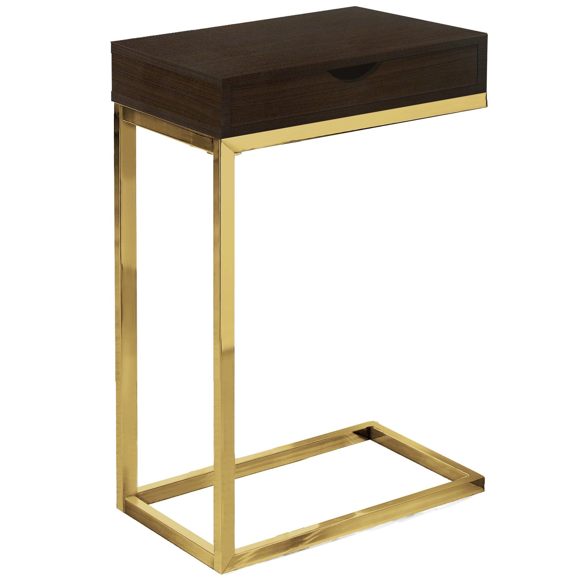 24.5" White Finish And Chromed Metal Accent Table - FurniFindUSA