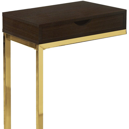 10.25" X 15.75" X 24.5" Grey Finish And Laminated Metal Accent Table HomeRoots