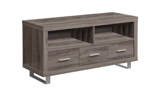 18" Deep Taupe Cabinet Enclosed Storage TV Stand