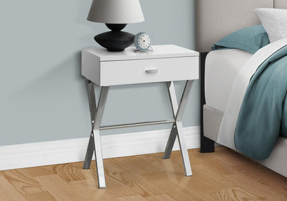 22" Silver And Deep Taupe Wood And Metal End Table With Drawer HomeRoots