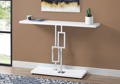 47" White Floor Shelf Console Table With Storage HomeRoots
