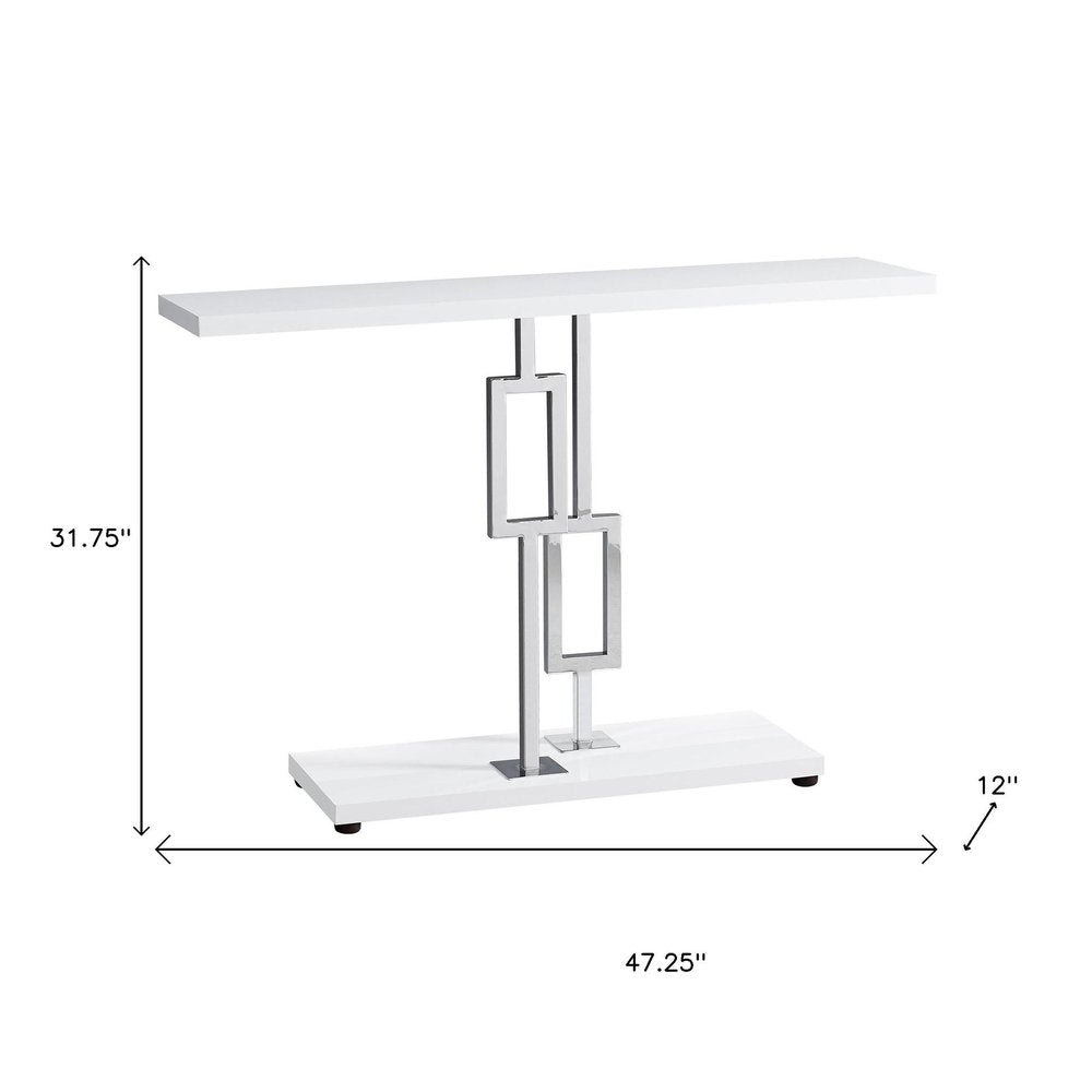 47" White Floor Shelf Console Table With Storage HomeRoots