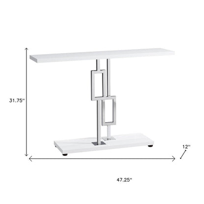 47" White Floor Shelf Console Table With Storage HomeRoots