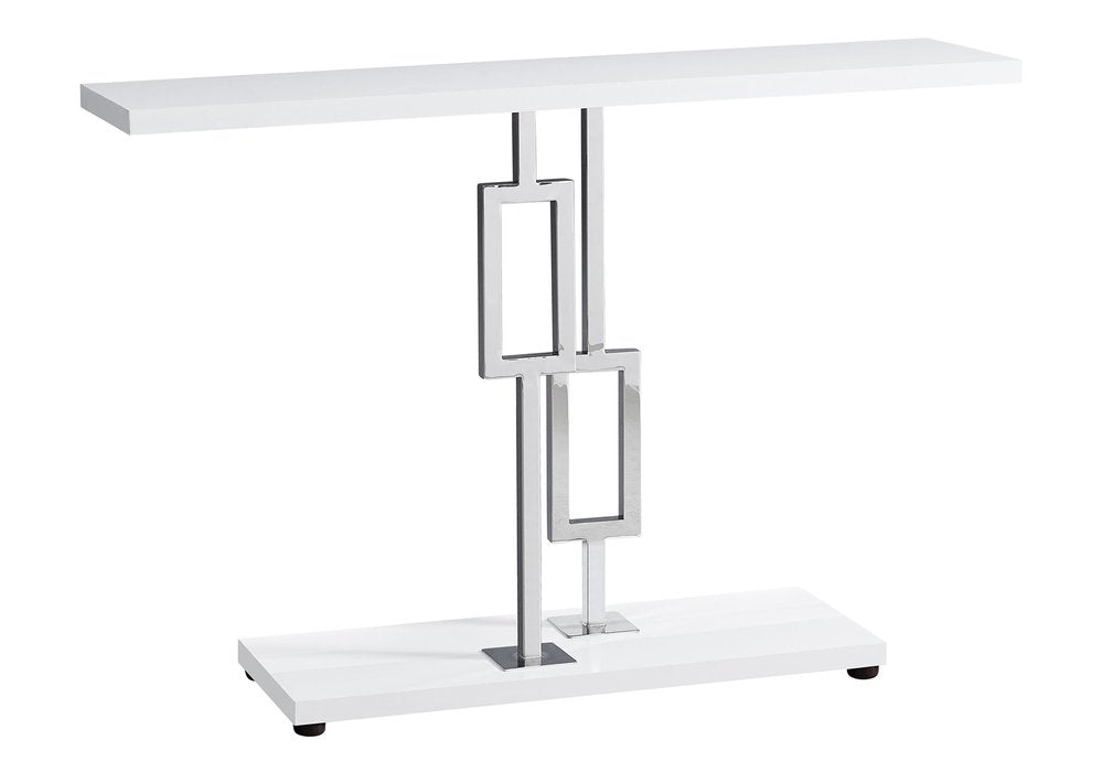 47" White Floor Shelf Console Table With Storage HomeRoots