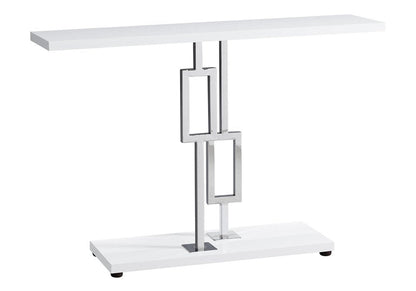 47" White Floor Shelf Console Table With Storage HomeRoots