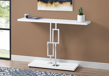 47" White Floor Shelf Console Table With Storage HomeRoots