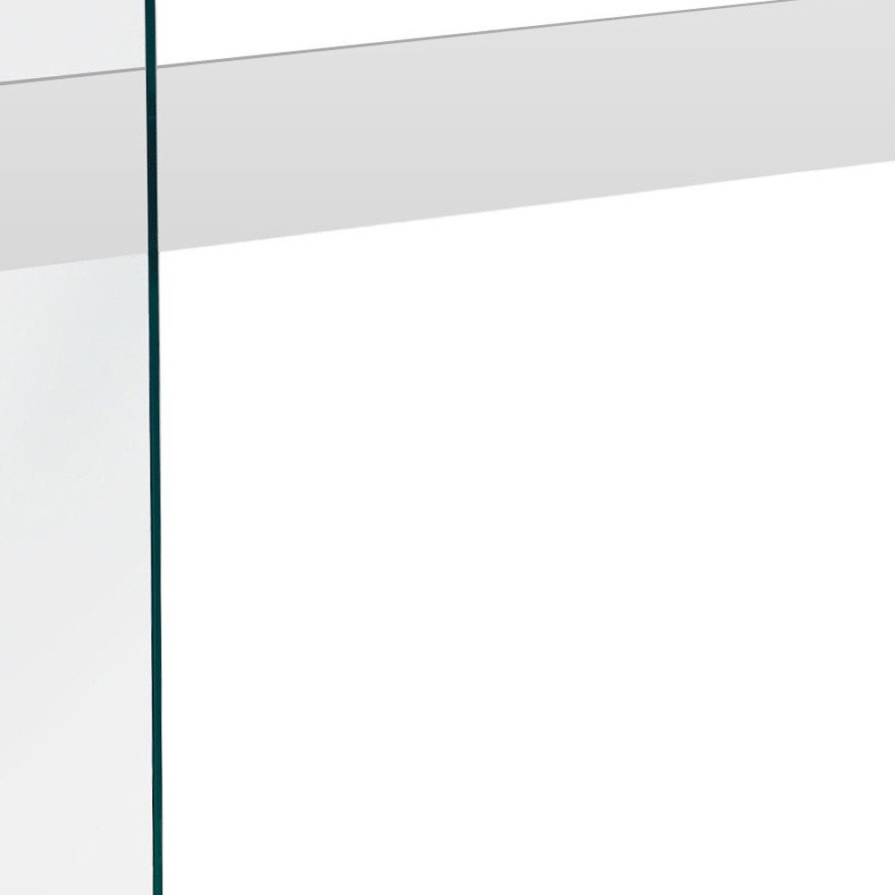 44" White and Clear Solid Console Table HomeRoots