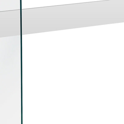 44" White and Clear Solid Console Table HomeRoots