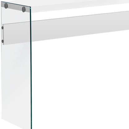 44" White and Clear Solid Console Table HomeRoots