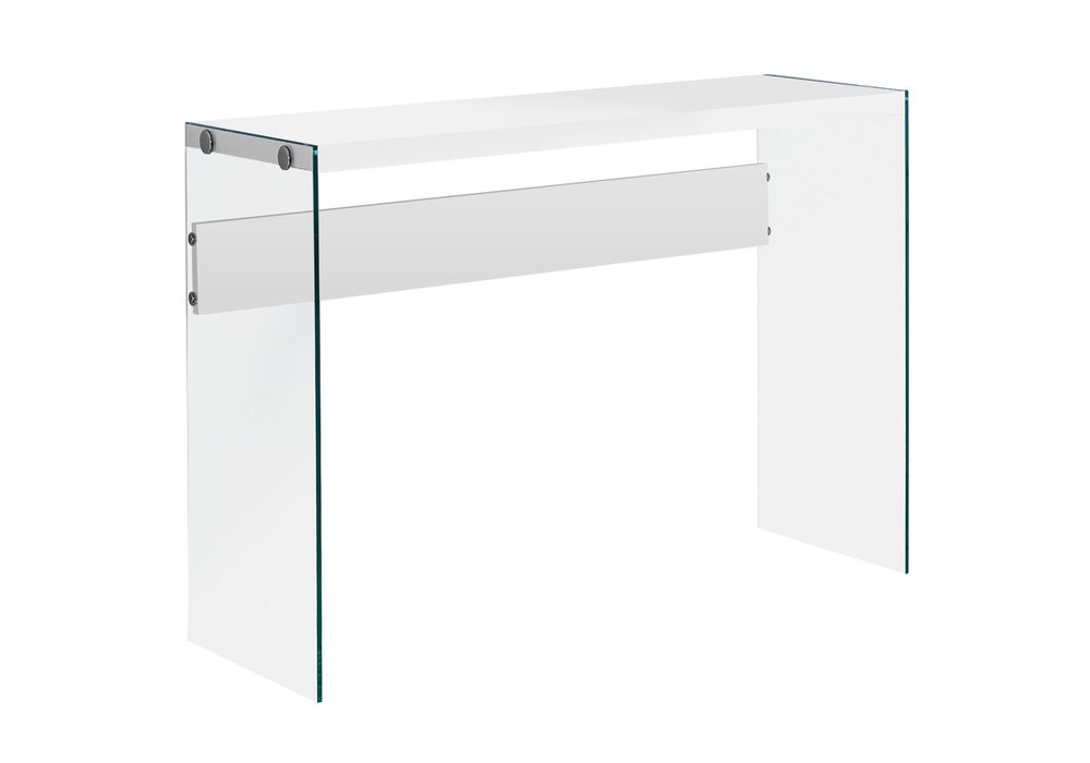 44" White and Clear Solid Console Table HomeRoots