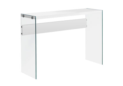44" White and Clear Solid Console Table HomeRoots