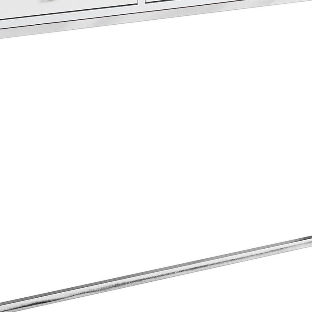 48" White and Silver Console Table And Drawers HomeRoots