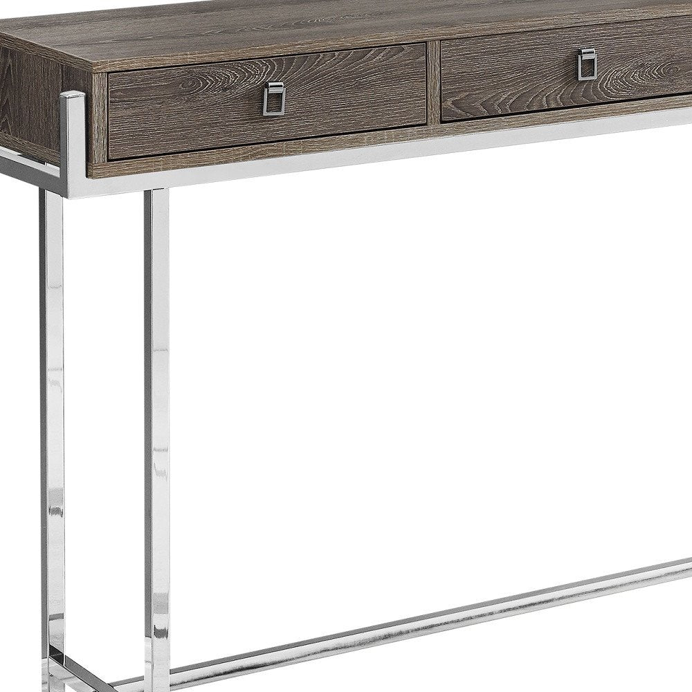 48" White and Silver Console Table And Drawers HomeRoots