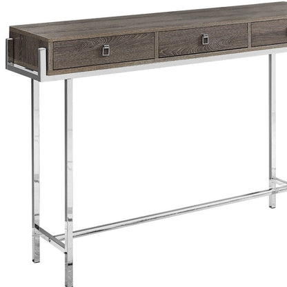 48" White and Silver Console Table And Drawers HomeRoots