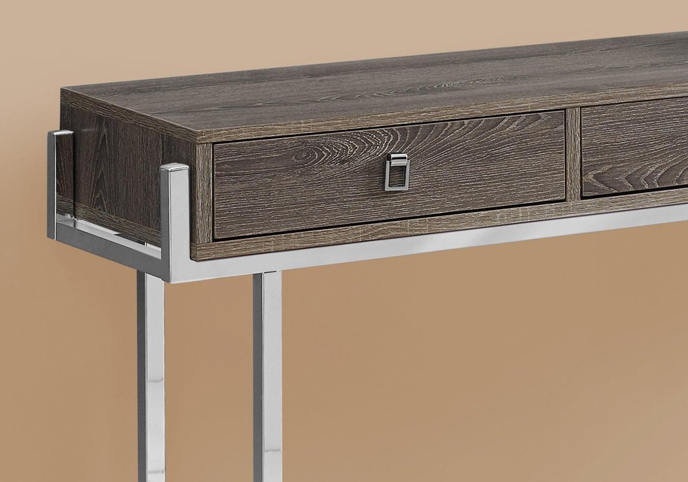 48" White and Silver Console Table And Drawers HomeRoots