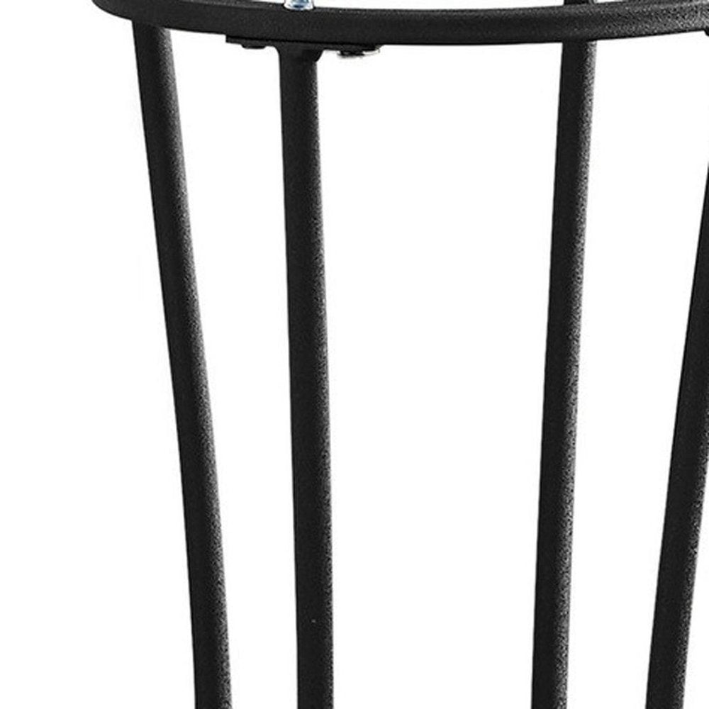 29" Black And Clear Glass Round End Table HomeRoots