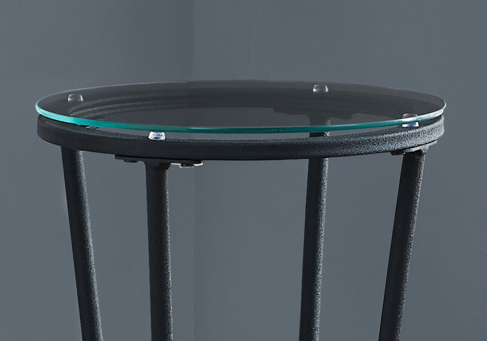 29" Black And Clear Glass Round End Table HomeRoots