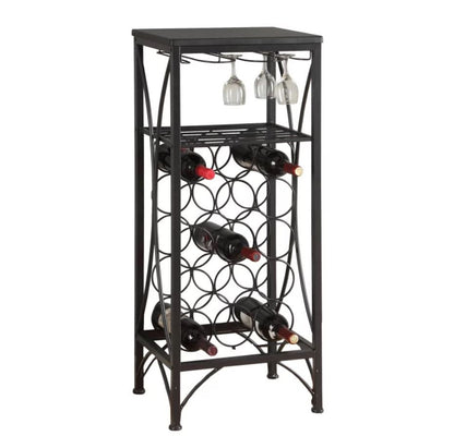 41" Black Stainless Steel Wine Rack