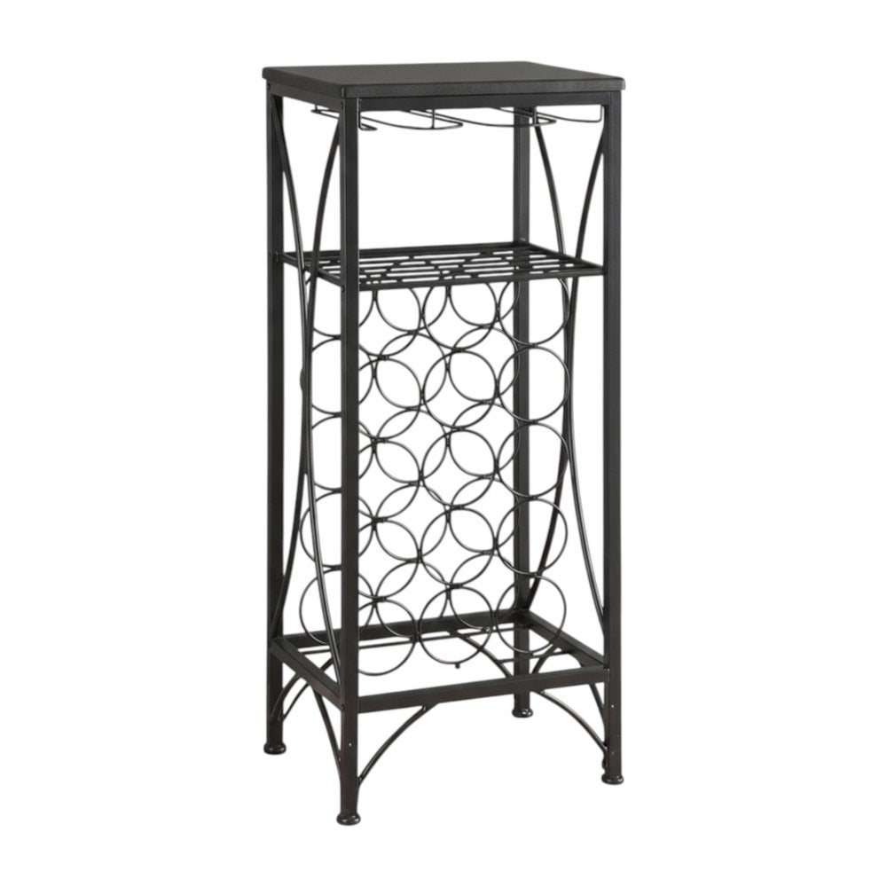 41" Black Stainless Steel Wine Rack HomeRoots
