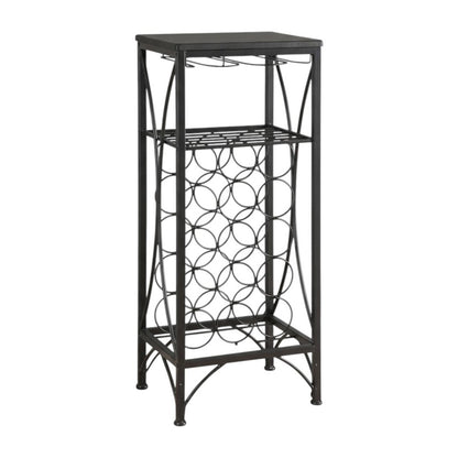 41" Black Stainless Steel Wine Rack HomeRoots