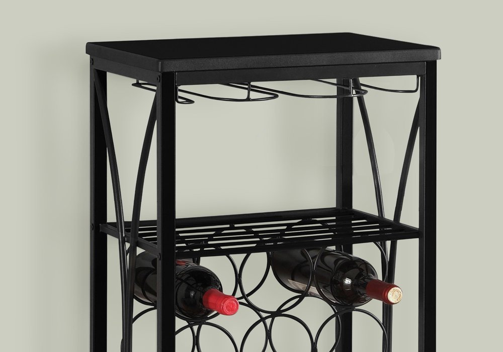 41" Black Stainless Steel Wine Rack HomeRoots