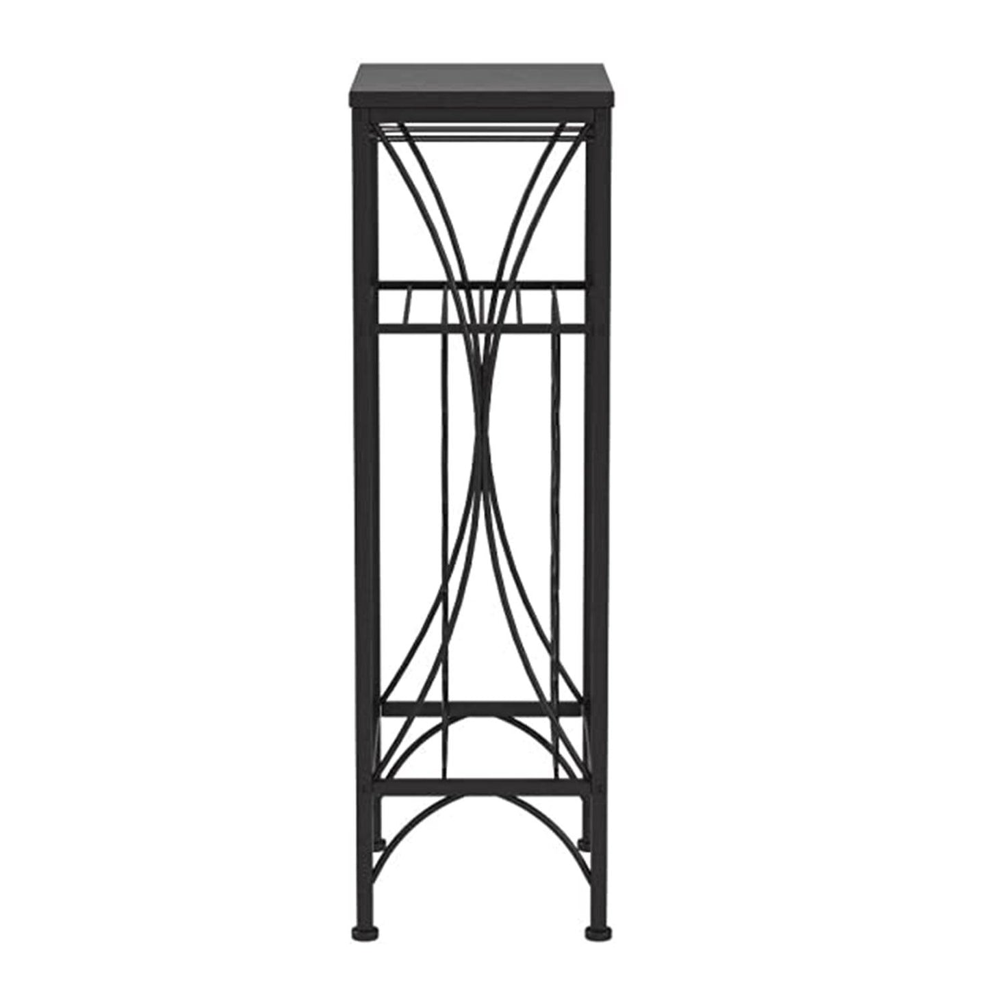 41" Black Stainless Steel Wine Rack - FurniFindUSA