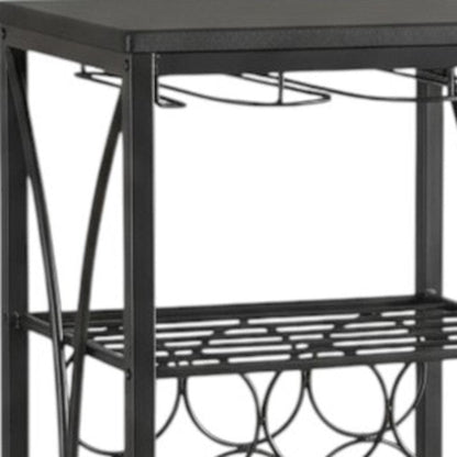 41" Black Stainless Steel Wine Rack HomeRoots