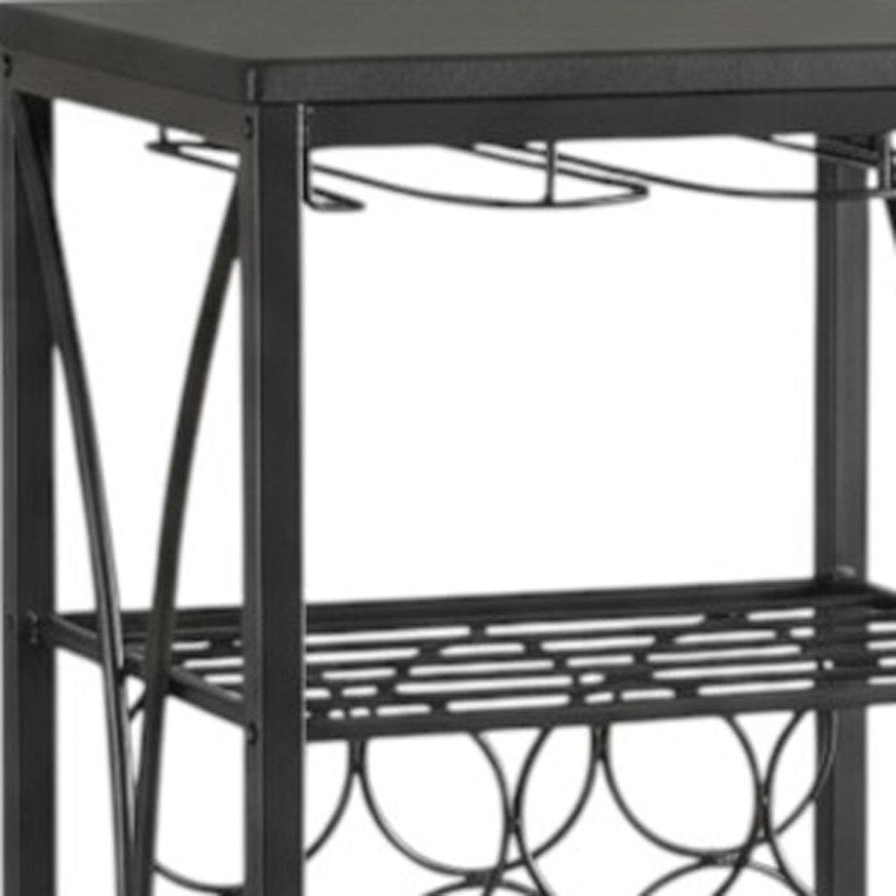 41" Black Stainless Steel Wine Rack HomeRoots