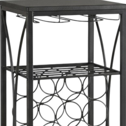 41" Black Stainless Steel Wine Rack HomeRoots