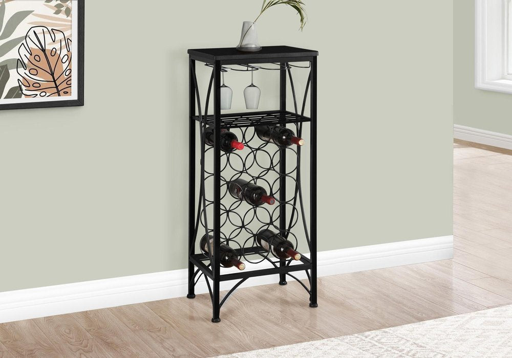 41" Black Stainless Steel Wine Rack — view 1
