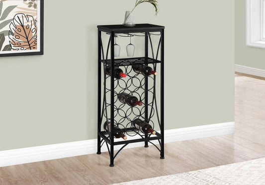 41" Black Stainless Steel Wine Rack HomeRoots