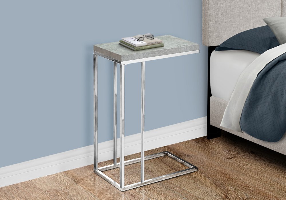 18.25" X 10.25" X 25.25" Cappuccino Particle Board Metal  Accent Table HomeRoots