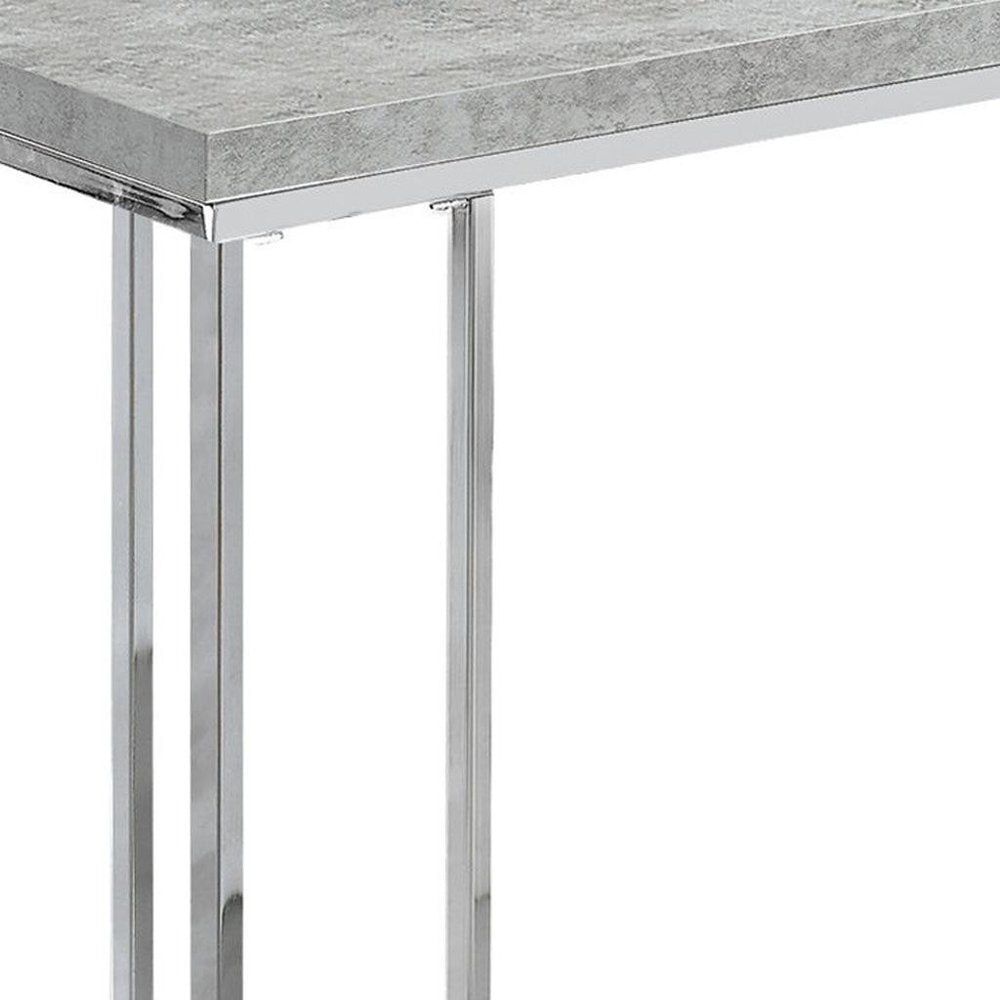 18.25" X 10.25" X 25.25" Cappuccino Particle Board Metal  Accent Table HomeRoots