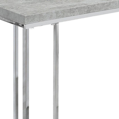 18.25" X 10.25" X 25.25" Cappuccino Particle Board Metal  Accent Table HomeRoots