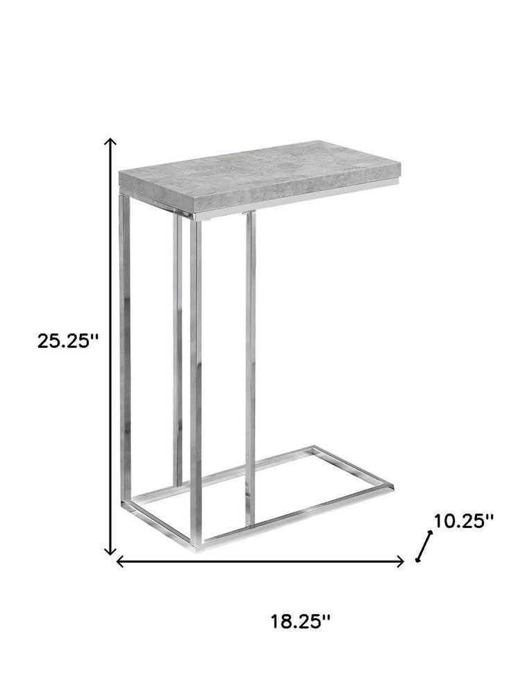 18.25" X 10.25" X 25.25" Cappuccino Particle Board Metal  Accent Table HomeRoots