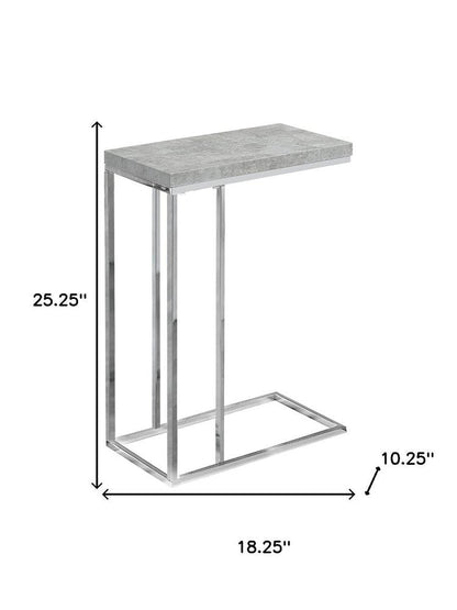 18.25" X 10.25" X 25.25" Cappuccino Particle Board Metal  Accent Table HomeRoots