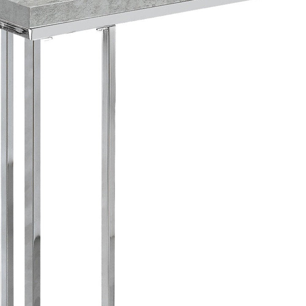 18.25" X 10.25" X 25.25" Cappuccino Particle Board Metal  Accent Table HomeRoots