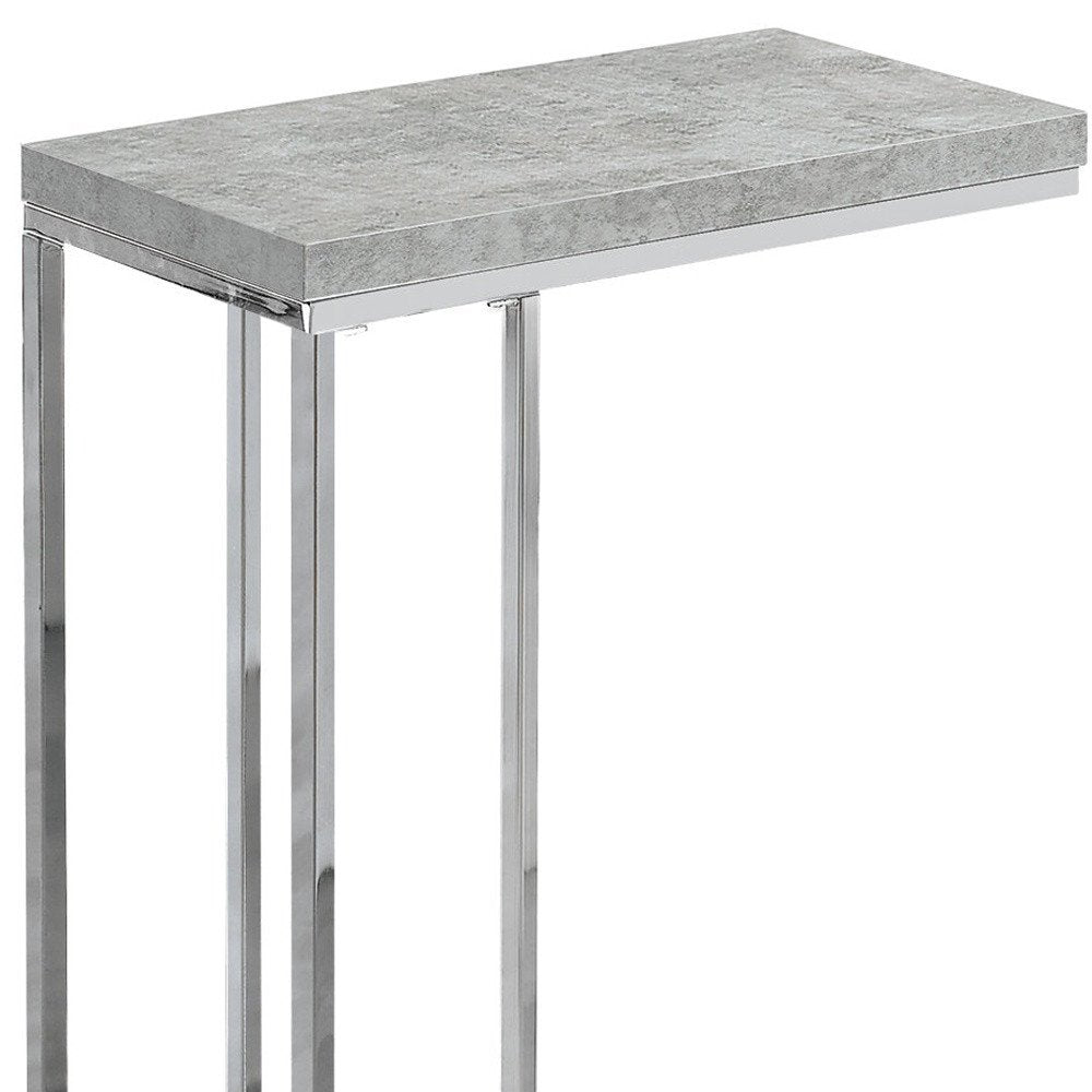 18.25" X 10.25" X 25.25" Cappuccino Particle Board Metal  Accent Table HomeRoots