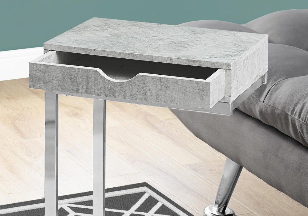 10.25" X 15.75" X 24.5" Cappuccino Finish And Gold Laminated Drawer Accent Table HomeRoots