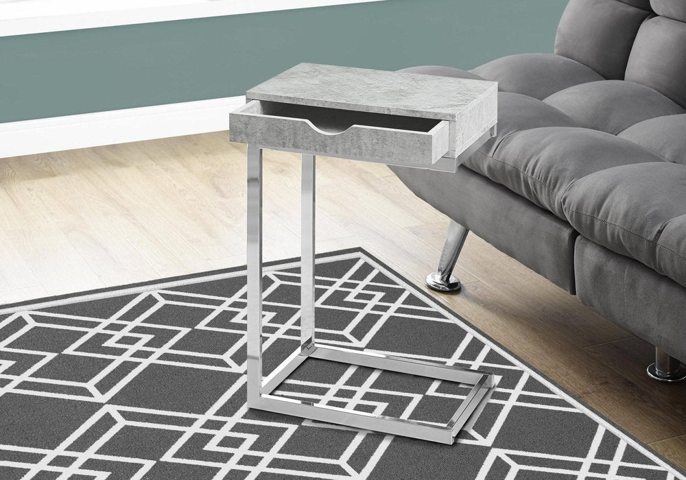 10.25" X 15.75" X 24.5" Cappuccino Finish And Gold Laminated Drawer Accent Table HomeRoots