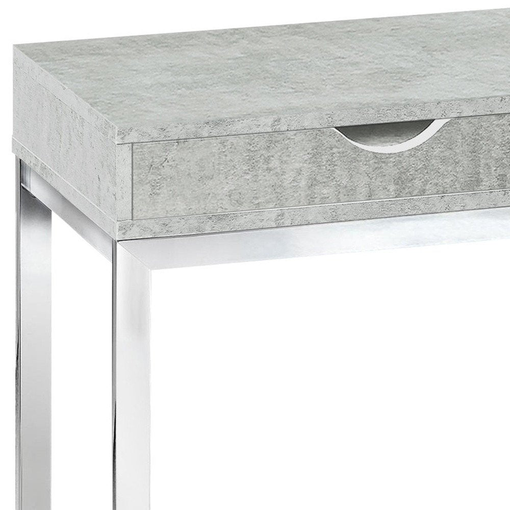 10.25" X 15.75" X 24.5" Cappuccino Finish And Gold Laminated Drawer Accent Table HomeRoots
