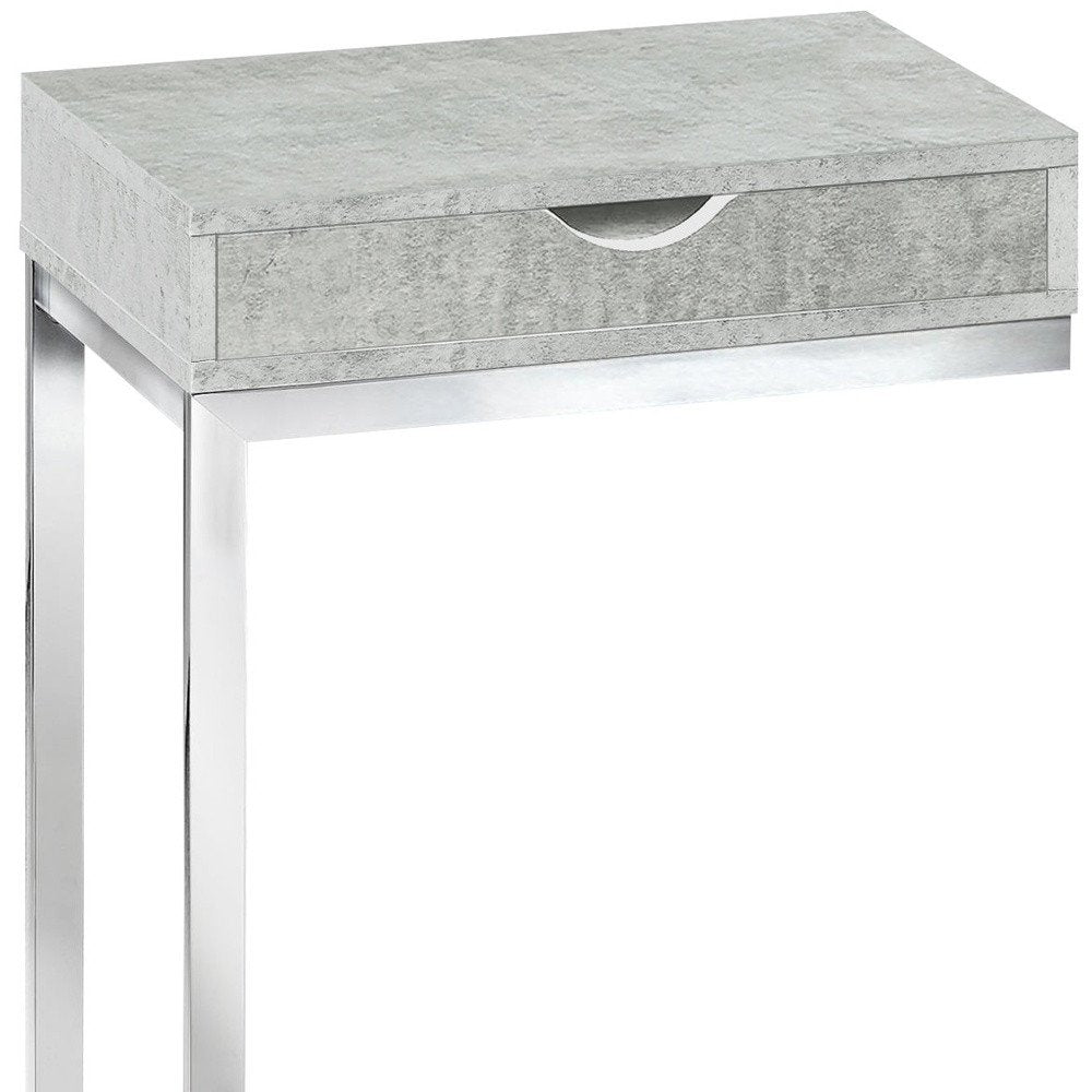10.25" X 15.75" X 24.5" Cappuccino Finish And Gold Laminated Drawer Accent Table HomeRoots