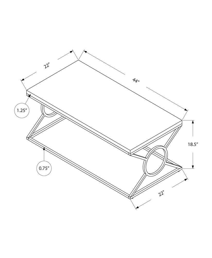 44" White And Silver Wood And Iron Coffee Table HomeRoots