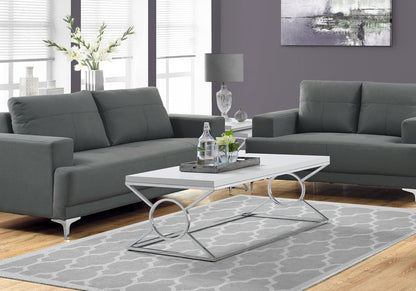 44" White And Silver Wood And Iron Coffee Table HomeRoots