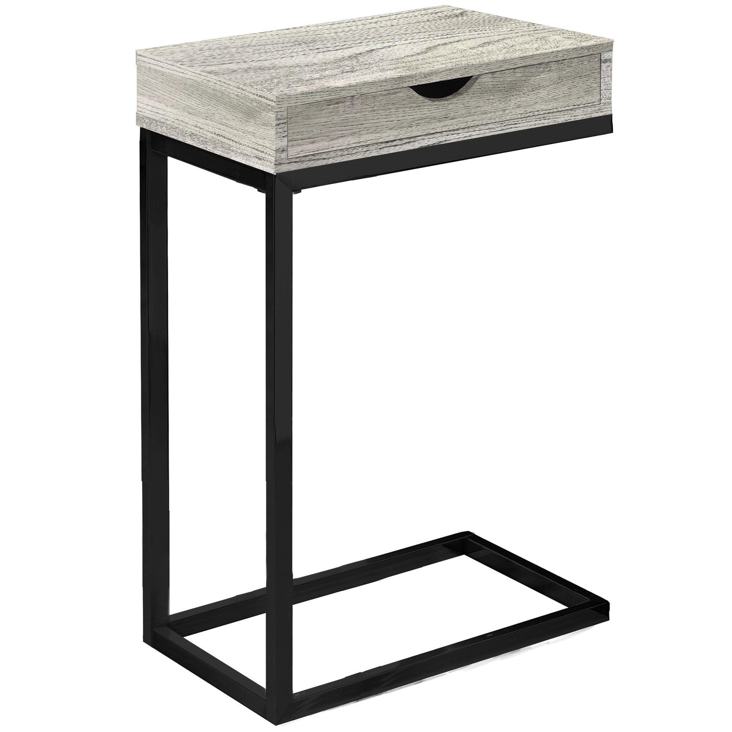 24.5" White Finish And Chromed Metal Accent Table - FurniFindUSA